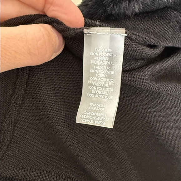 Calvin Klein Black Faux Fur Cropped Jacket- Worn Once- Like New Formal Evening - Picture 6 of 8